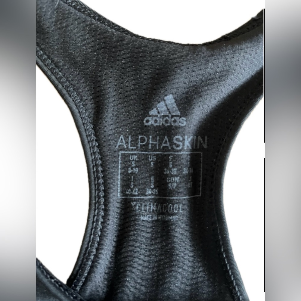 Adidas Black Racerback Alphaskin Climacool Sports Bra. Women’s size Small - Picture 6 of 6
